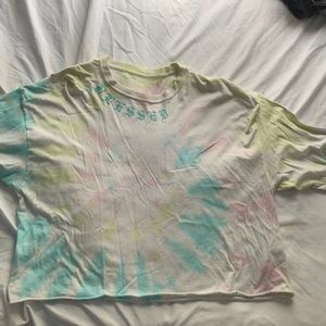 Blessed tie dye long sleeve cropped